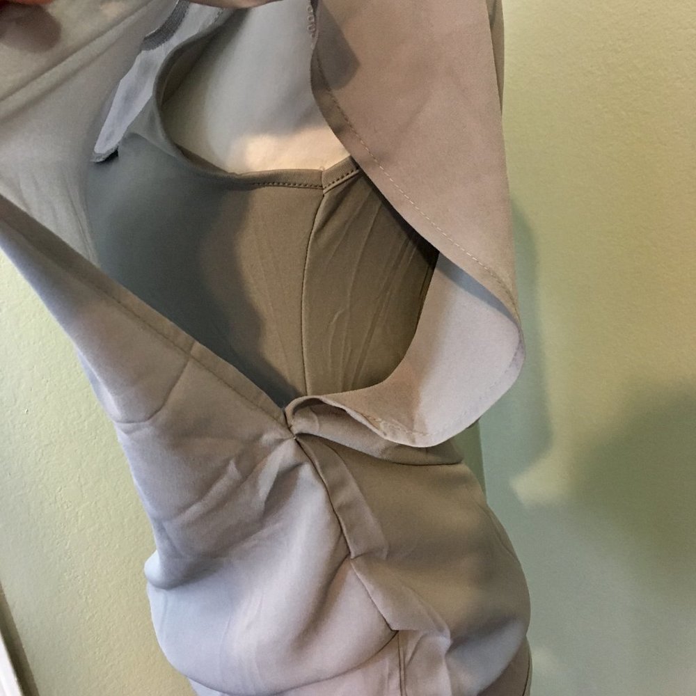 Zeagoo Double Layer Gray Flutter Sleeve Top, Xl - image 4